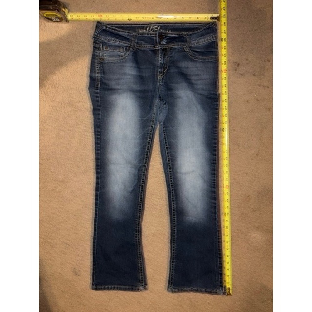 WallFlower‎ Womens Mid Rise Bootcut Jeans Dark Wash Size 11 WSM09939B T02-11